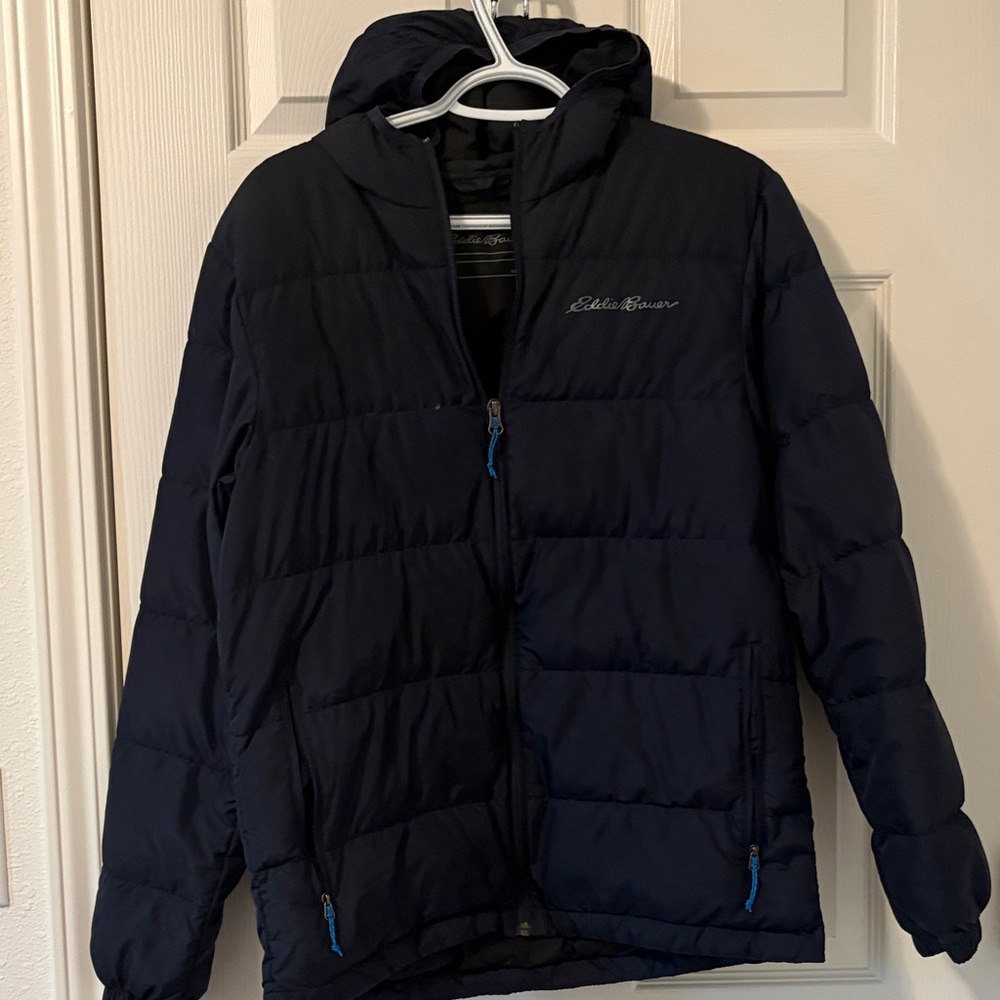 Eddie Bauer Dark Blue Hooded Puffer Jacket